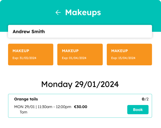 makeups swim school software